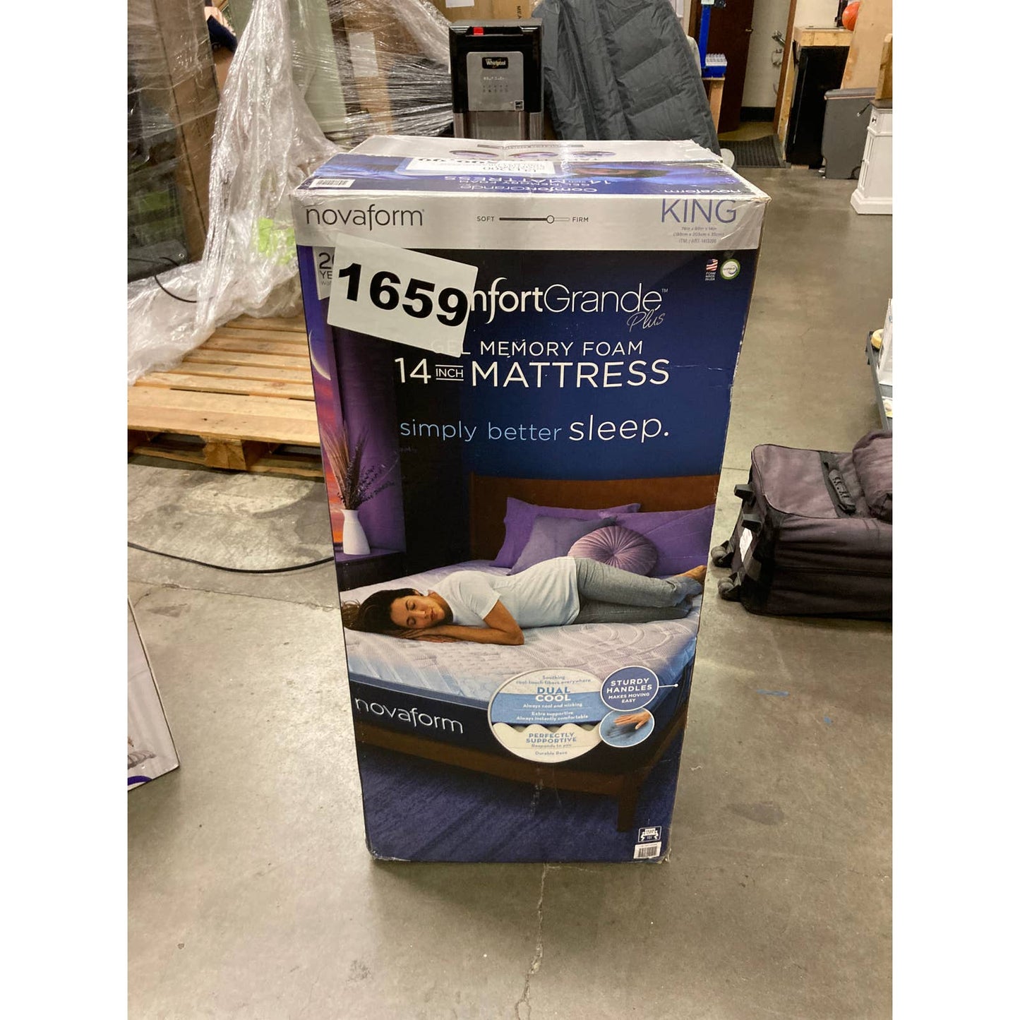 NEW - Costco - Novaform KING 14" ComfortGrande Plus Gel Memory Foam Mattress Medium - Retail $399