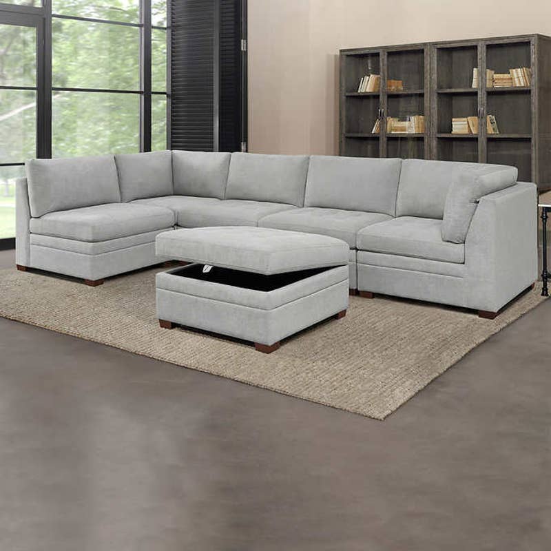 Costco - Thomasville Tisdale Fabric Sectional with Storage Ottoman - Retail $1699