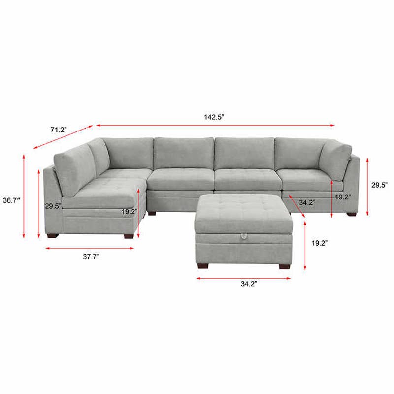 Costco - Thomasville Tisdale Fabric Sectional with Storage Ottoman - Retail $1699