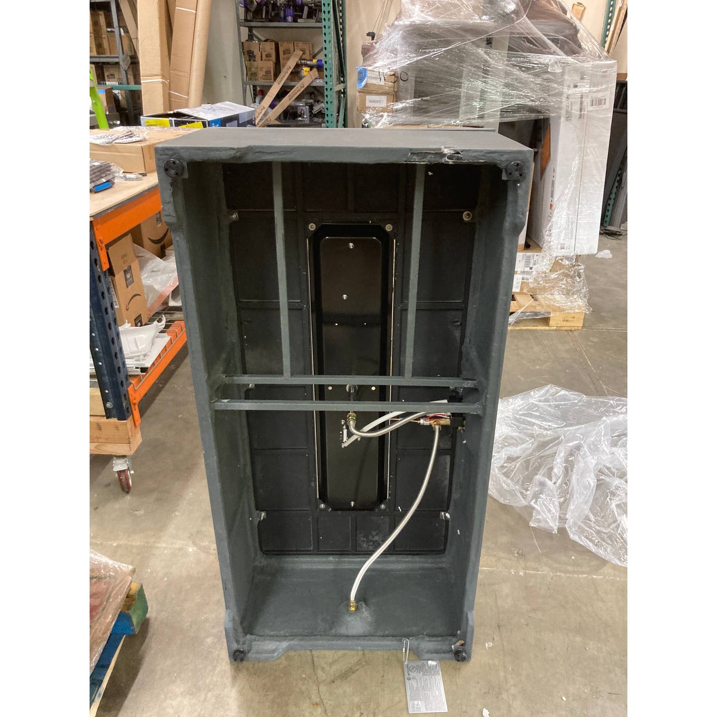 LIKE NEW - Costco - Bond Rectangle Faux Concrete Fire Pit with Tank Hideaway - Retail $399