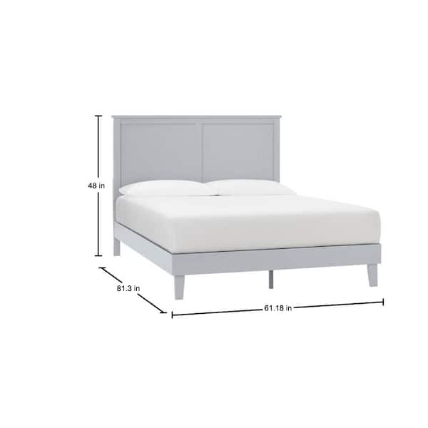 Stone Gray Wood Queen Platform Bed (61.18 in. W x 48 in. H)