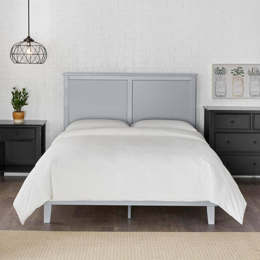 Stone Gray Wood Queen Platform Bed (61.18 in. W x 48 in. H)