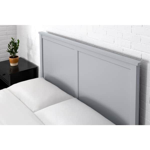 Stone Gray Wood Queen Platform Bed (61.18 in. W x 48 in. H)
