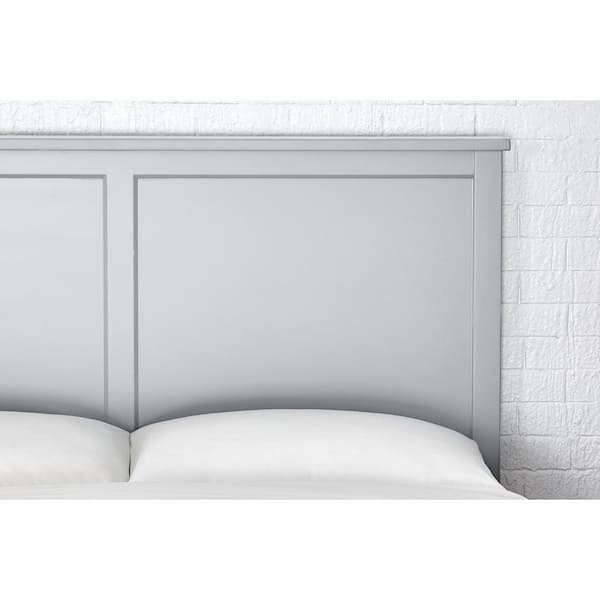 Stone Gray Wood Queen Platform Bed (61.18 in. W x 48 in. H)