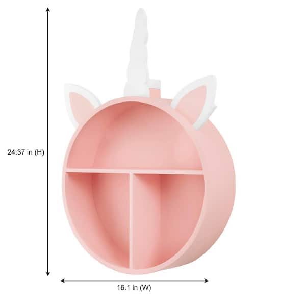 Kids Unicorn Pastel Pink Wall Shelf