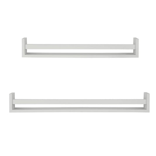 StyleWell Kids White Wood Floating Wall Shelves (Set of 2)