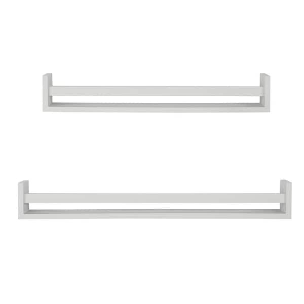 StyleWell Kids White Wood Floating Wall Shelves (Set of 2)