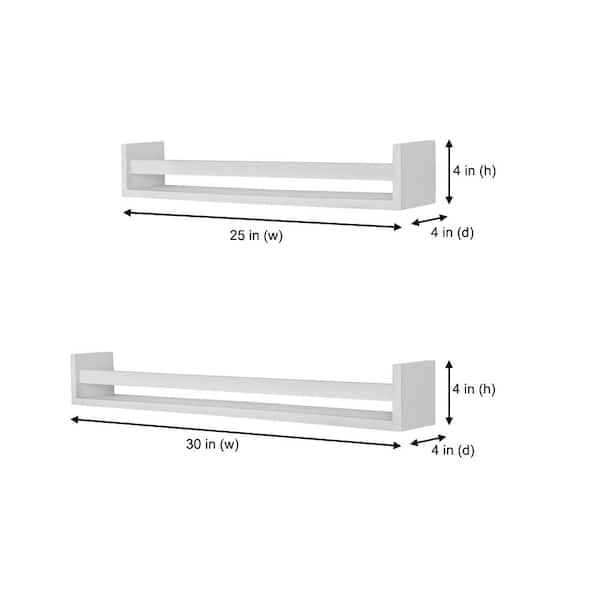 StyleWell Kids White Wood Floating Wall Shelves (Set of 2)