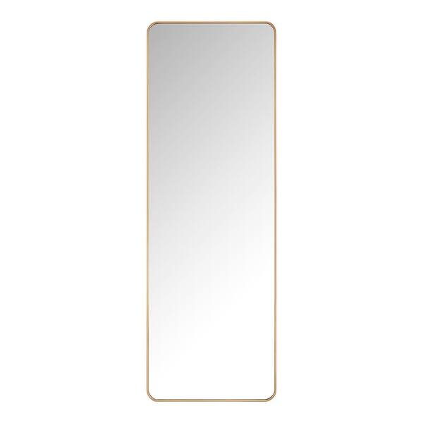 Oversized Modern Rectangular Gold Framed Mirror with Rounded Corners (24 in. W x 70 in. H)