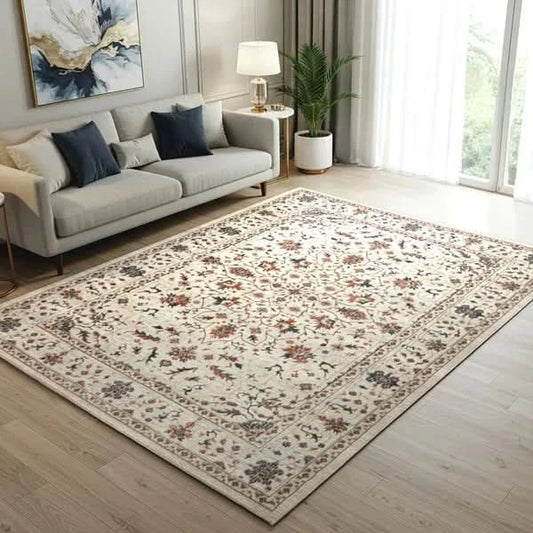 Hampton Court Area Rug Collection, Pienza Ivory, Rug Size: 5 ft. 3 in. x 7 ft.