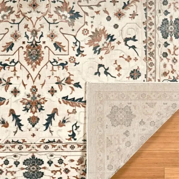 Hampton Court Area Rug Collection, Pienza Ivory, Rug Size: 5 ft. 3 in. x 7 ft.
