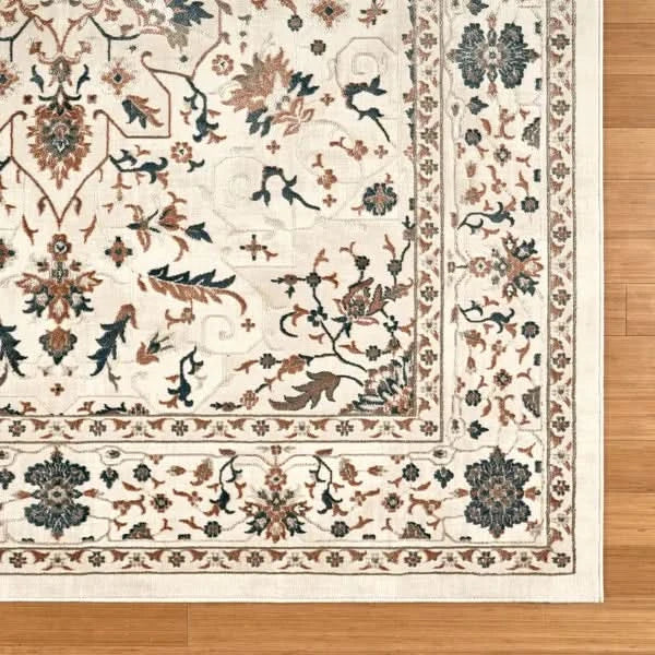 Hampton Court Area Rug Collection, Pienza Ivory, Rug Size: 5 ft. 3 in. x 7 ft.