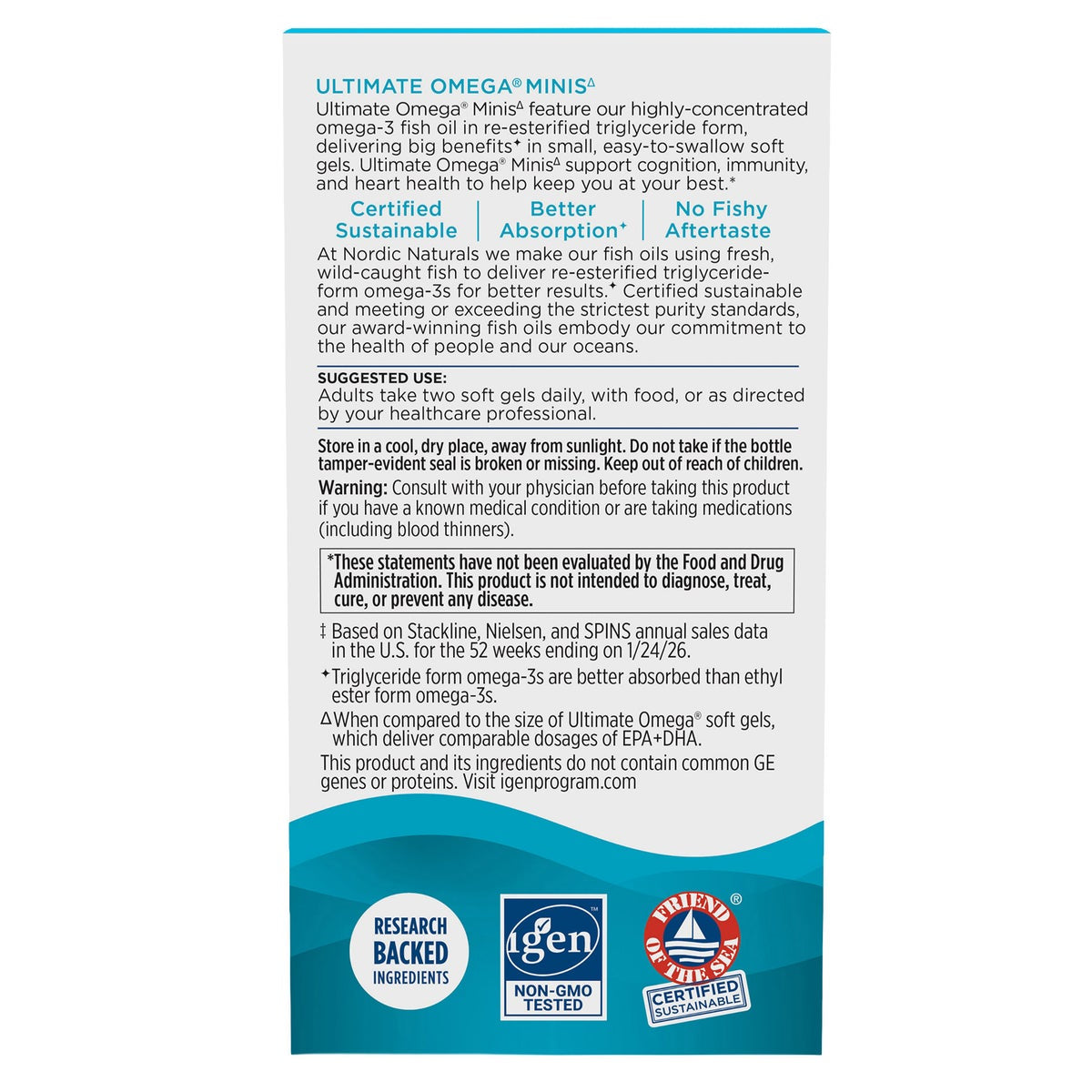 Nordic Naturals Ultimate Omega Fish Oil, 110 Mini Softgels, Lemon Flavor