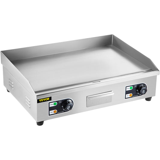 NEW - VEVOR 29" Commercial Electric Griddle 110V 3000W Electric Countertop Griddle Non-Stick Restaurant Teppanyaki Flat Top Grill Stainless Steel Adjustable Temperature Control 122°F-572°F (NO PLUG) - Retail $204