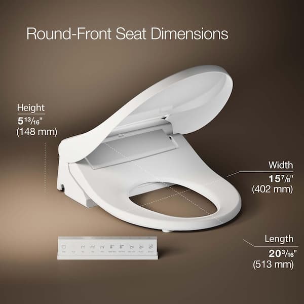 NEW - KOHLER Pure Wash E880 Electric Bidet Seat for Round Toilets with Remote Control in White