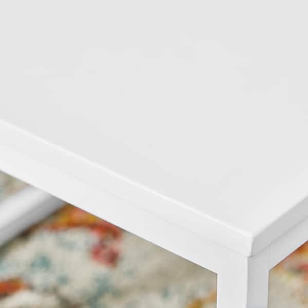 StyleWell Donnelly 42 in. White Rectangle MDF Wood Top Coffee Table