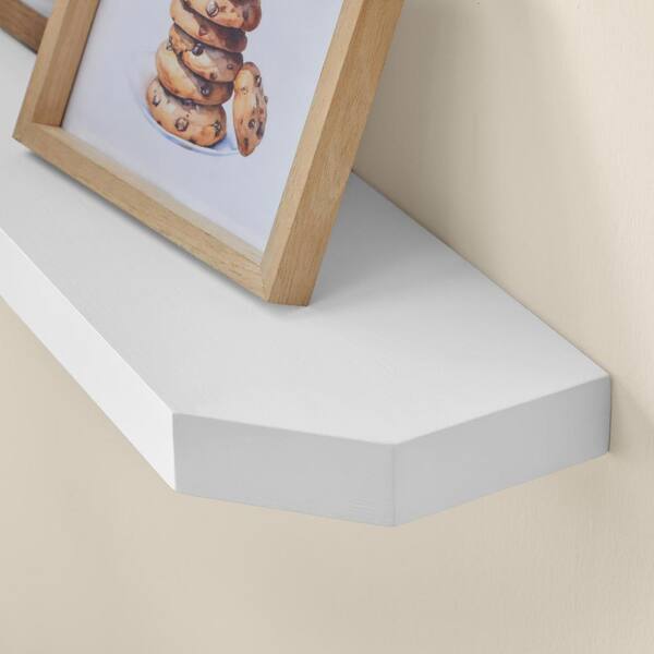 24 in. W x 7 in. D White Decorative Wall Shelf (Set of 2)