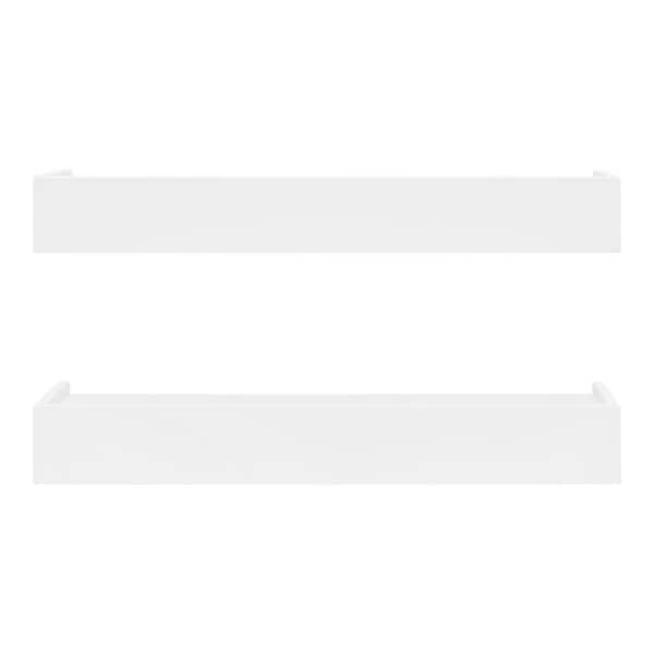 Modern White Wood Floating Wall Shelf (Set of 2)