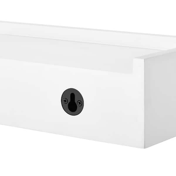 Modern White Wood Floating Wall Shelf (Set of 2)