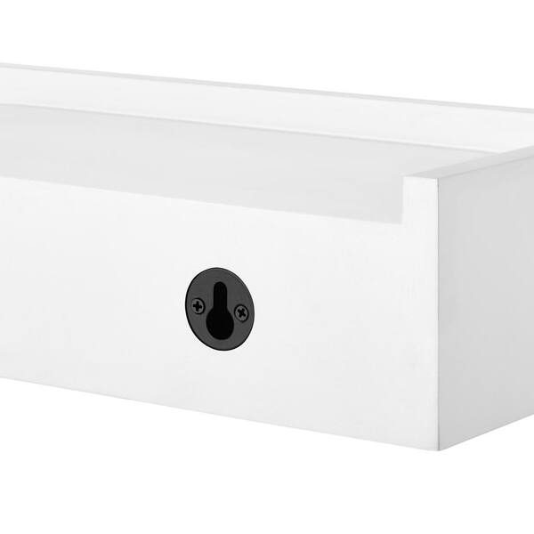 36 in. W x 5.9 in. D White Decorative Wall Shelf with Ledge (Set of 2)